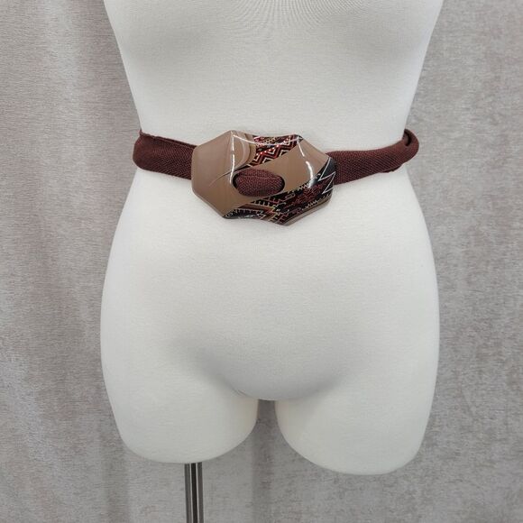 Vintage Hand Painted Sash Belt Woven Textile Strap Aztex Tribal Accent - Picture 3 of 13